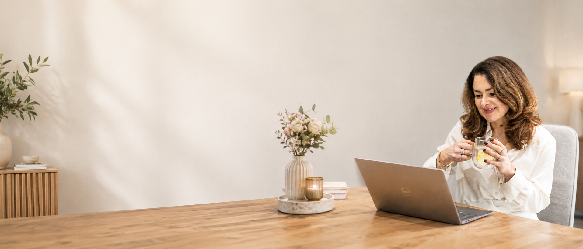 Woman working at her desk