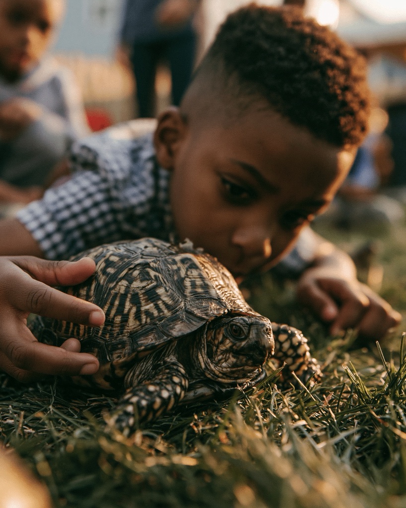 Child exploring nature