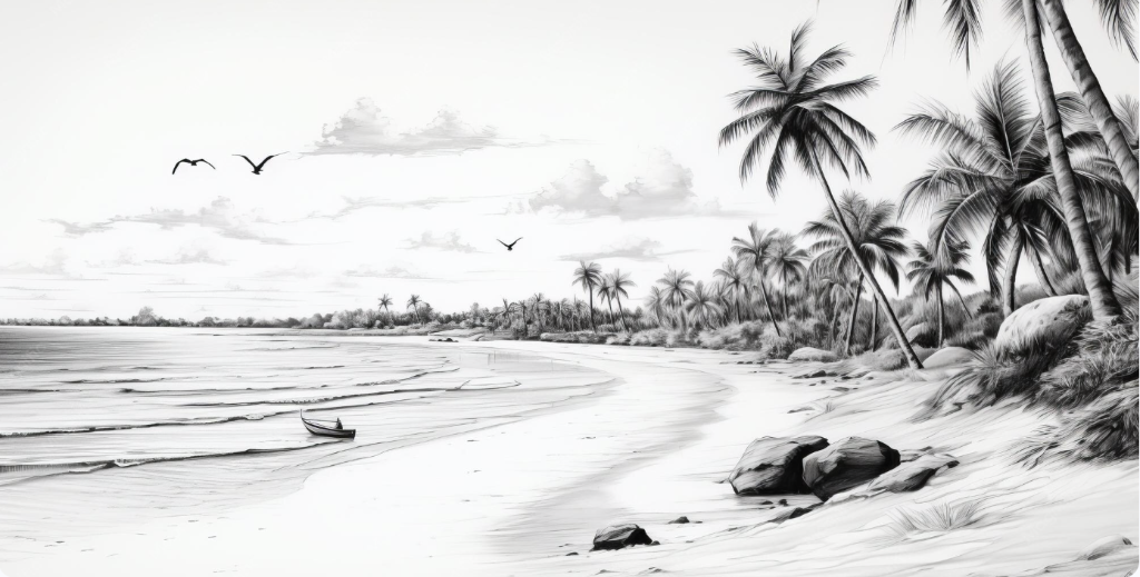 Ilustración Paisaje Tropical I