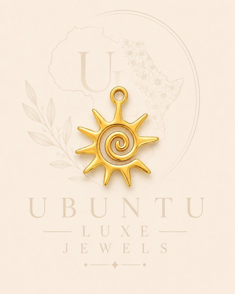 Sun Spiral Charm — Gold