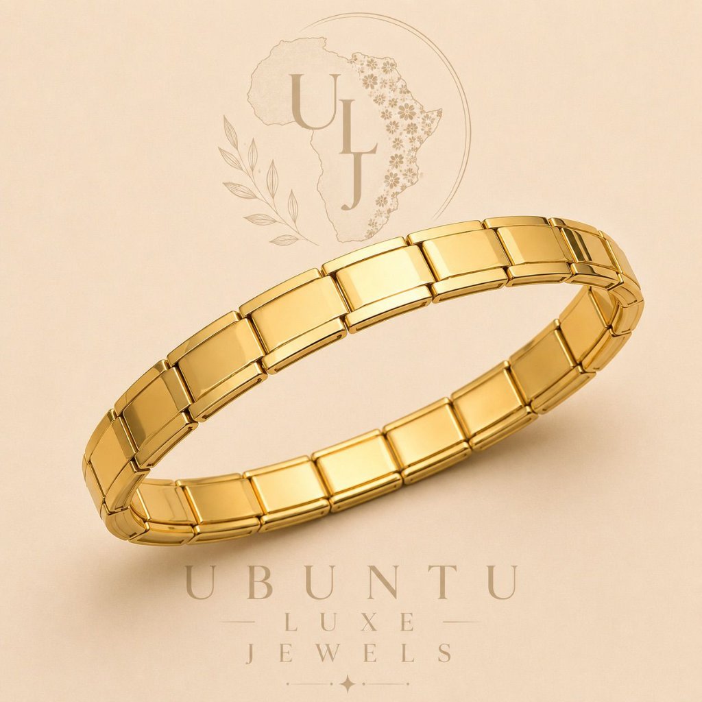 Italian Link Stretch Bracelet — Gold (Wide)