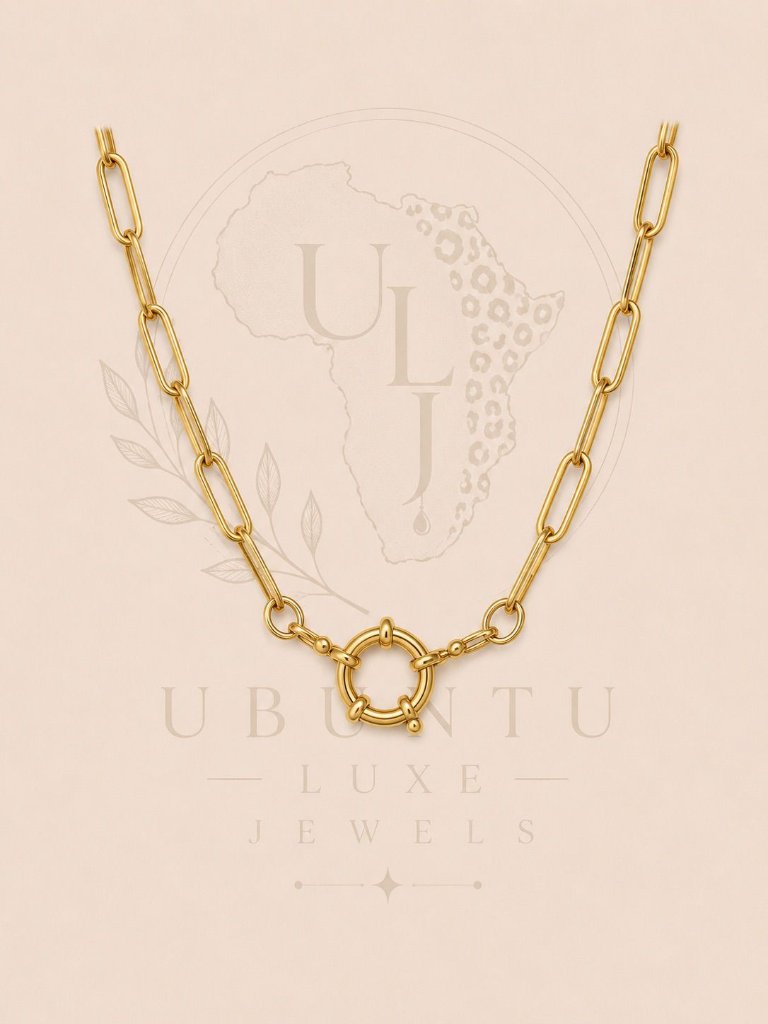 Paperclip Chain with Bolt Ring — Gold