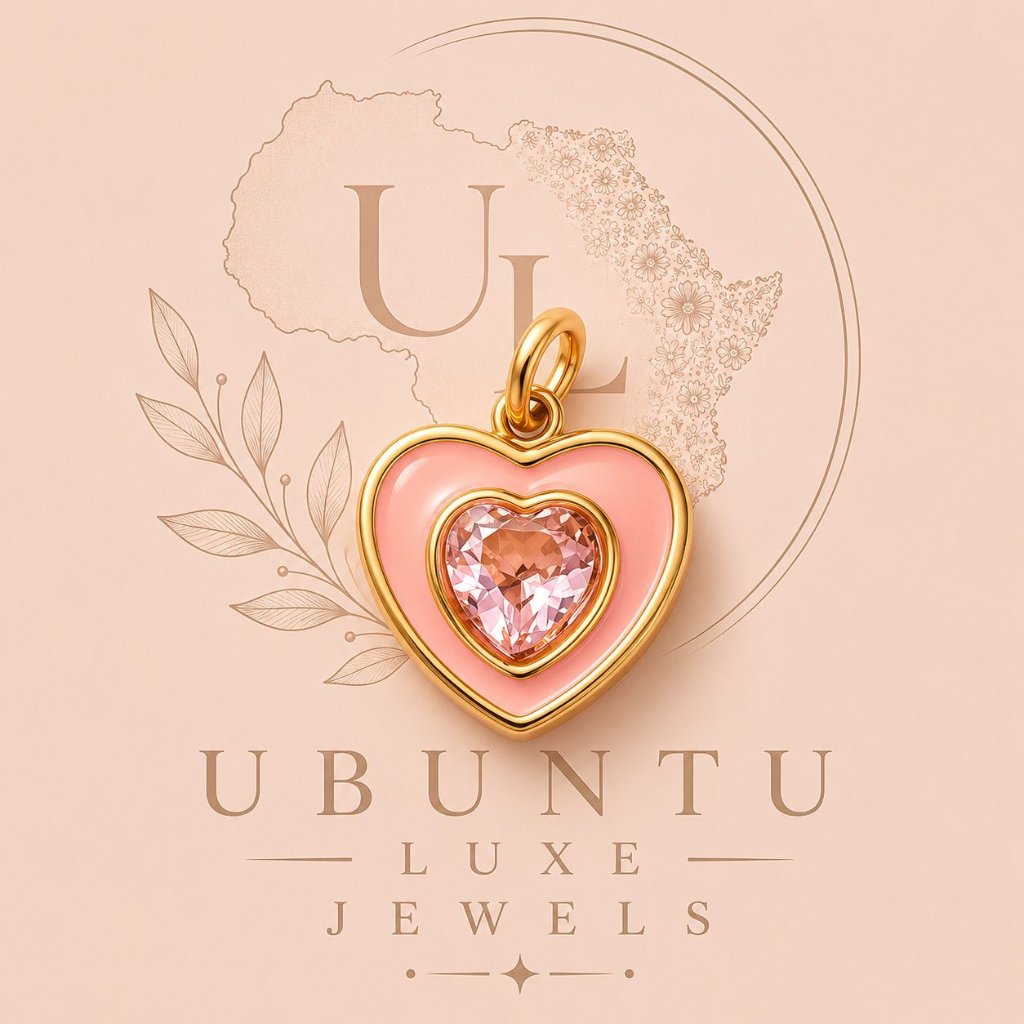 Pink Heart Crystal Charm