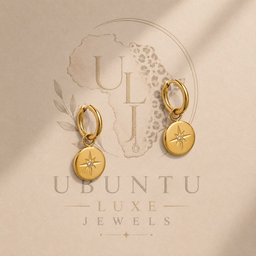 North Star Medallion Earrings — Gold