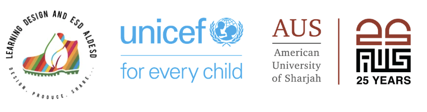 ALDESD, UNICEF for every child, and American University of Sharjah 25 Years partner logos