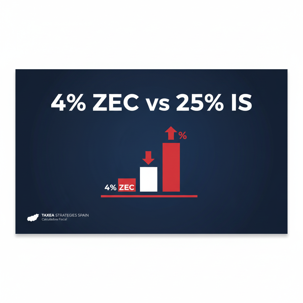 Calculadora ZEC vs IS general 2026: ¿cuánto ahorras con el tipo del 4% en Canarias?