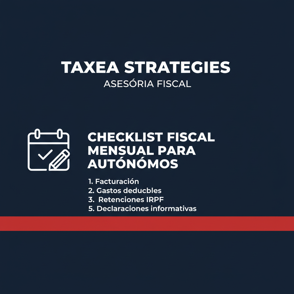 Checklist fiscal mensual para autónomos: qué hacer cada mes sin olvidarte nada