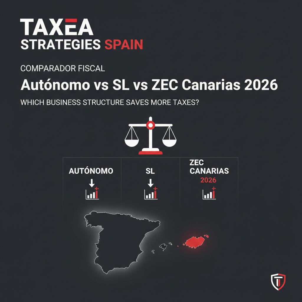 Comparador fiscal 2026: Autónomo vs SL vs ZEC Canarias — cuál te ahorra más