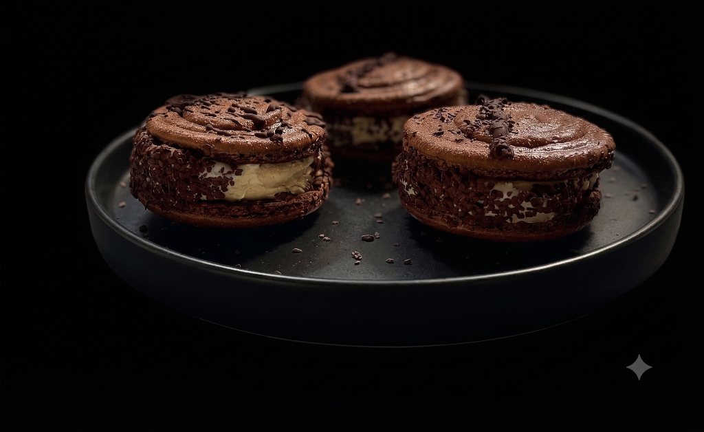 Chocolate-Vanilla Ice Cream Macaron