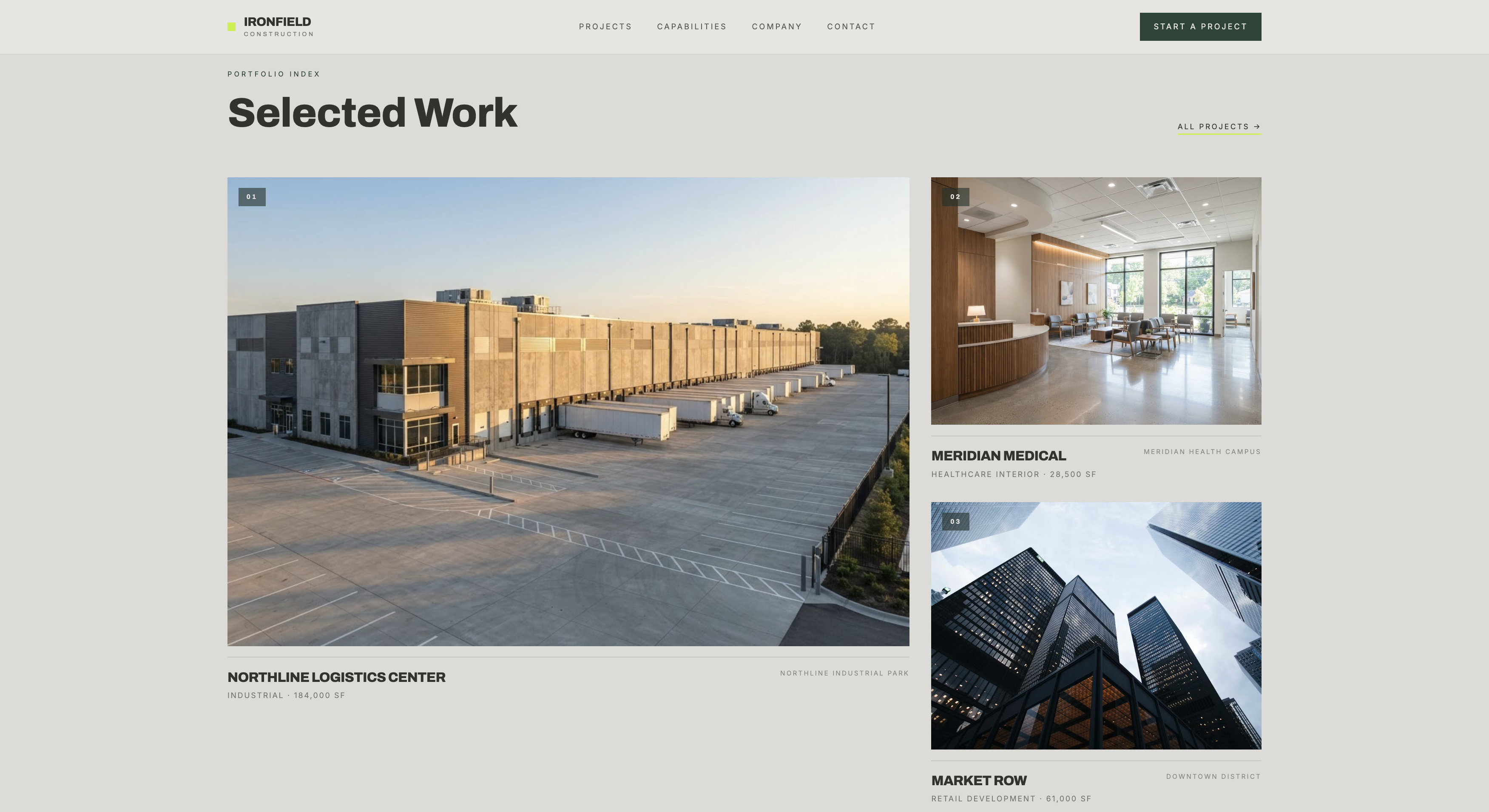 Ironfield Construction — selected work