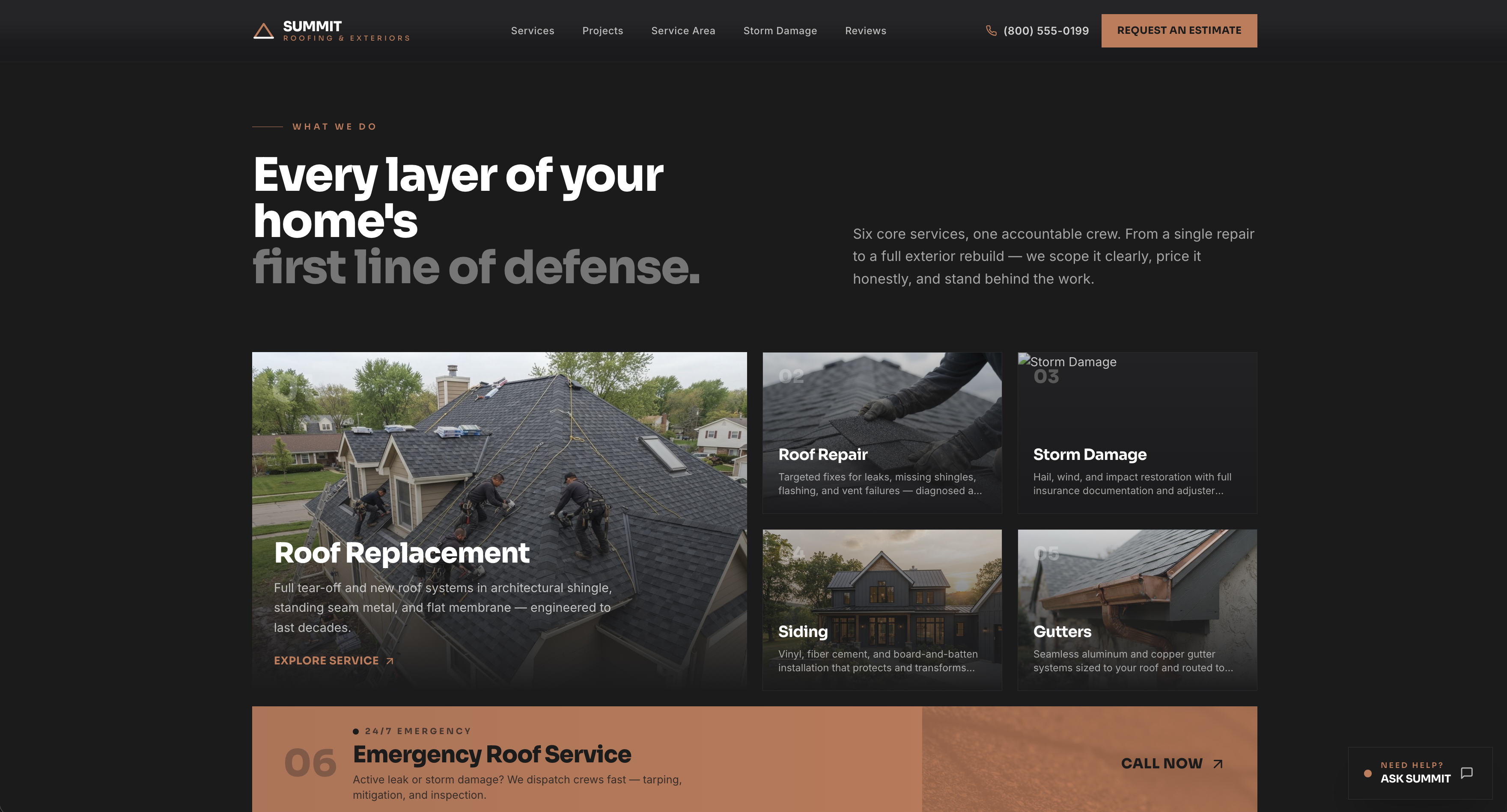 Summit Roofing & Exteriors — roof replacement services