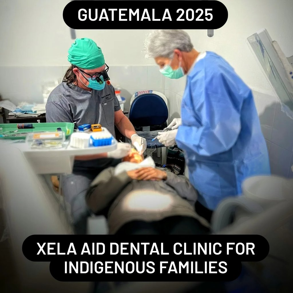 Dr. Brugnone and assistant helping local indigenous families at Xela Aid in Guatemala 2025