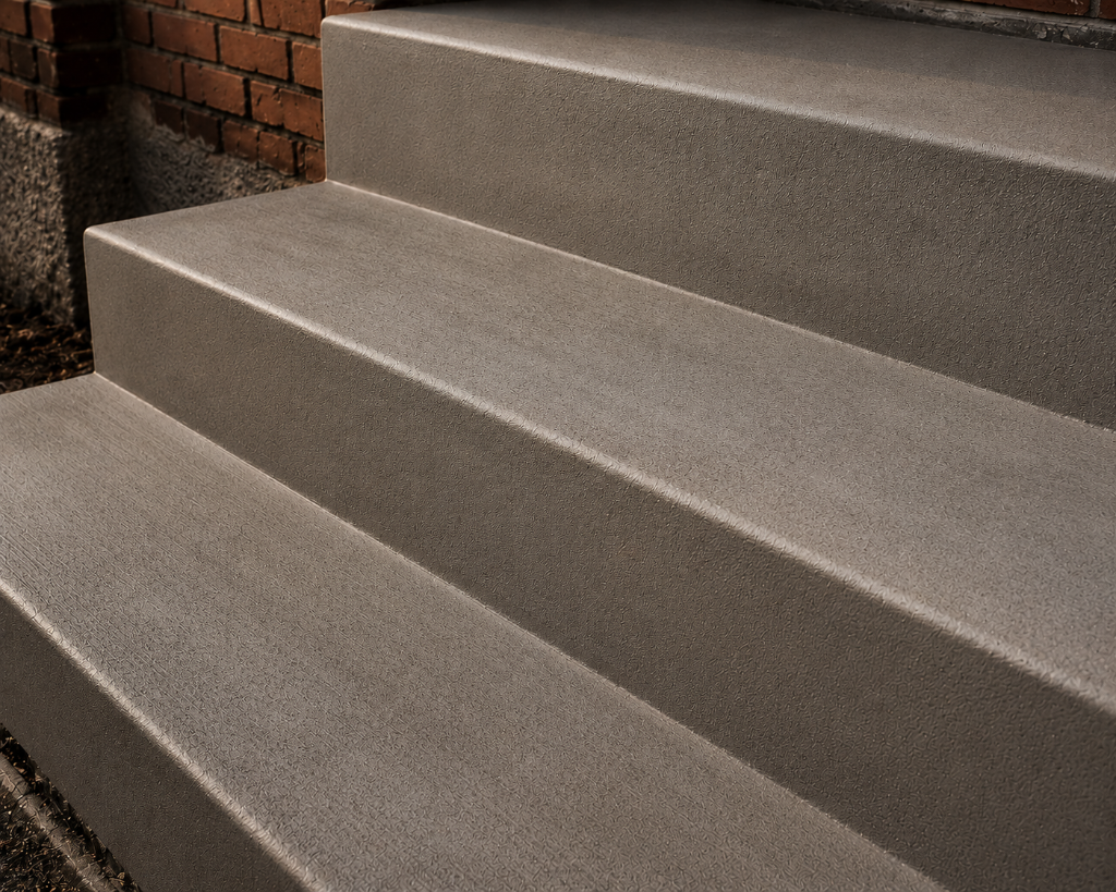 BEFORE: cracked deteriorating concrete steps