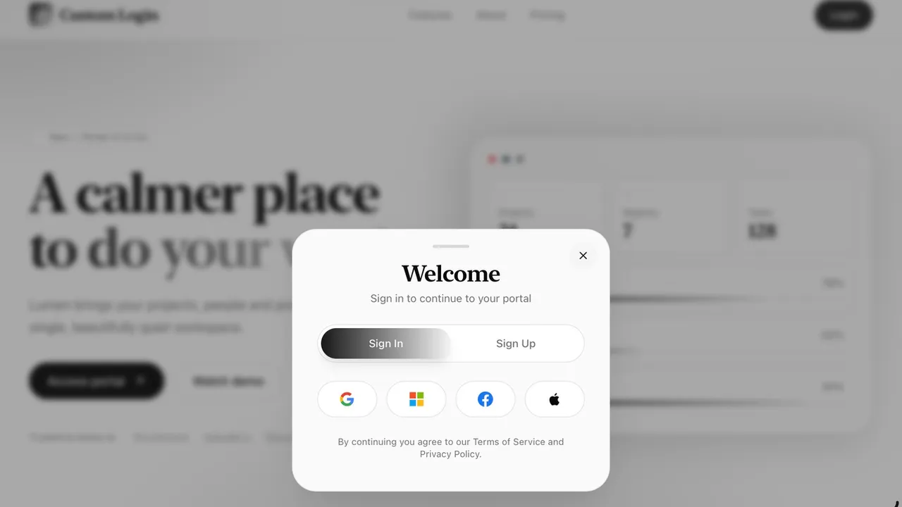 Custom Login template preview