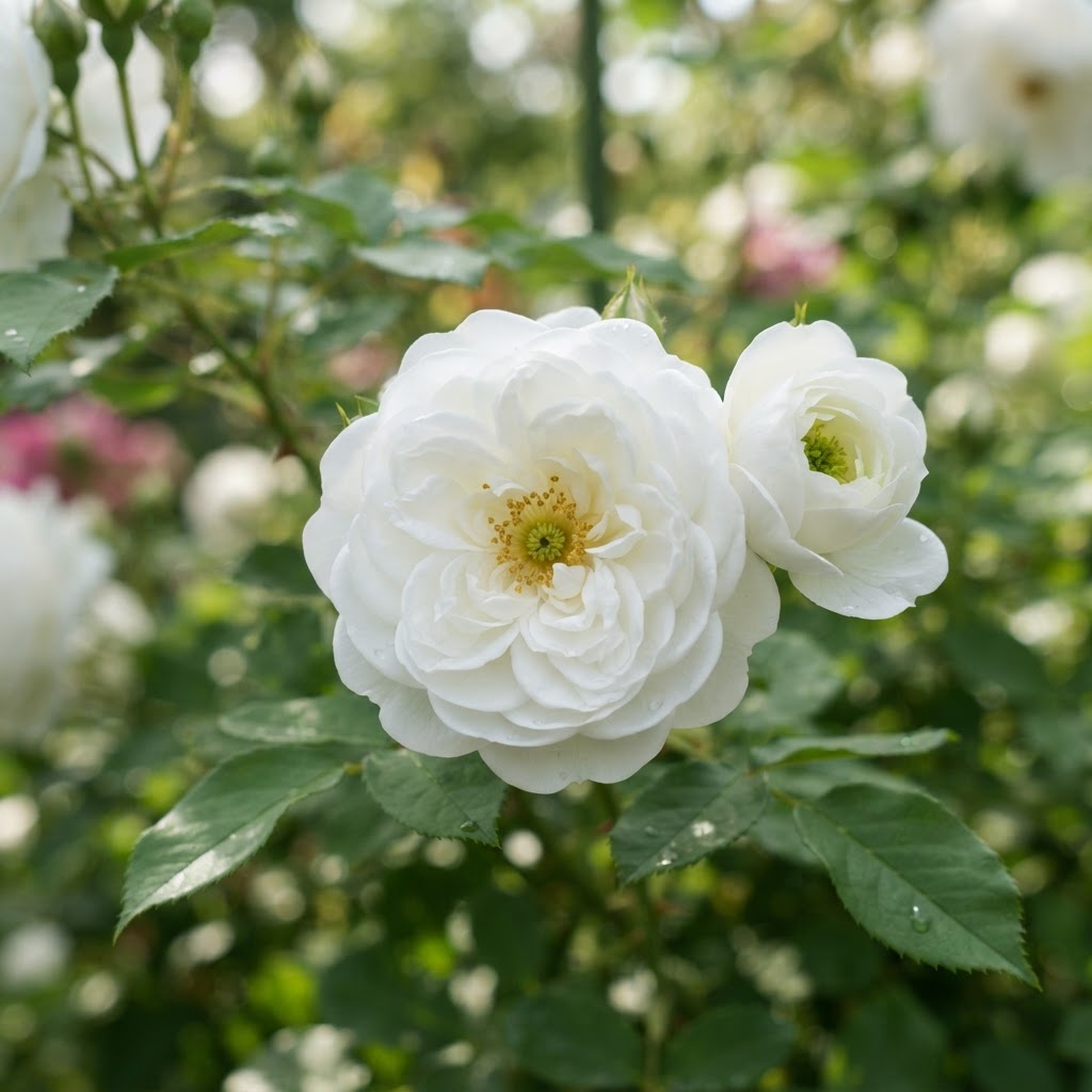 Madame Hardy rose bloom