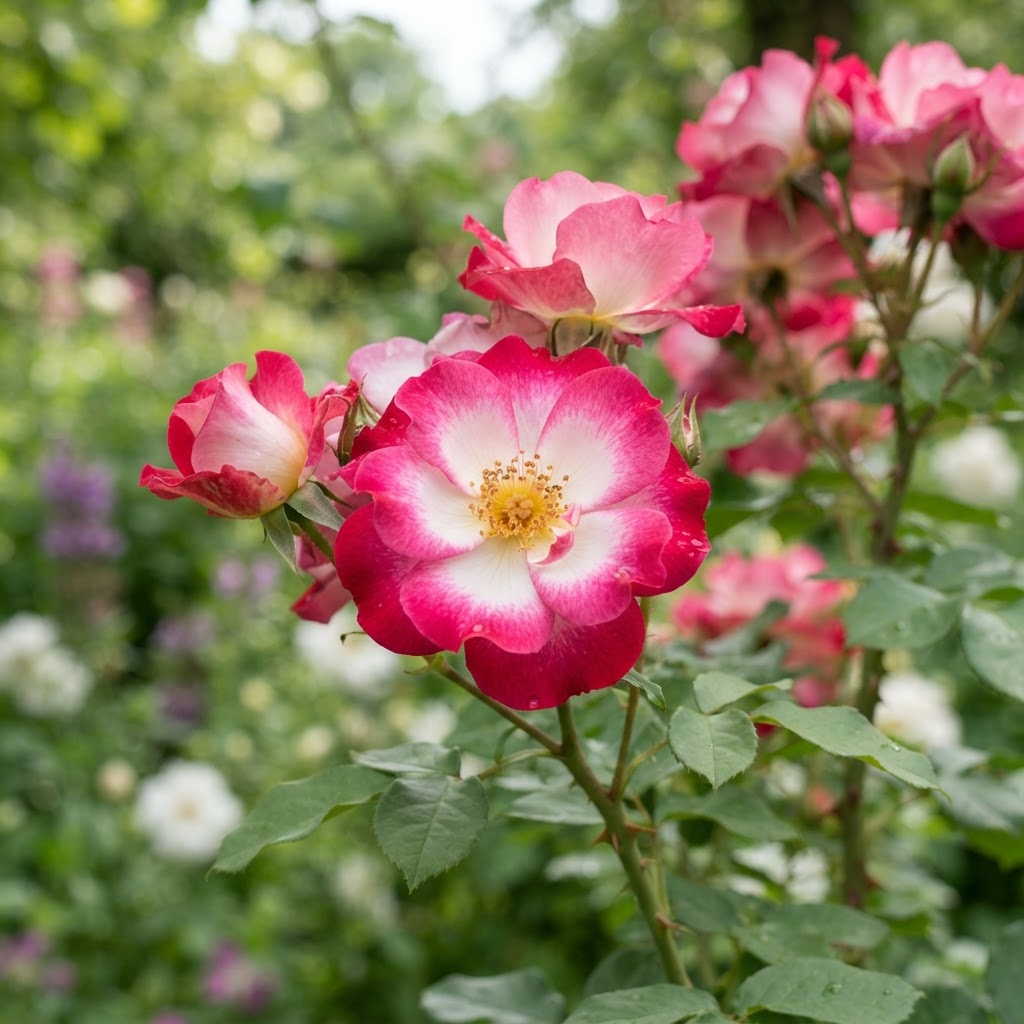 Picasso rose bloom