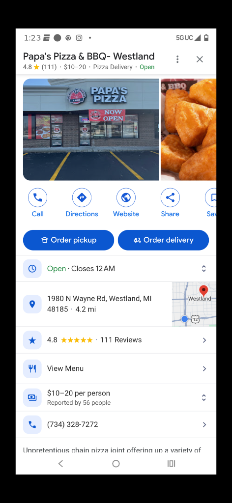 Papa's Pizza & BBQ - Westland, MI