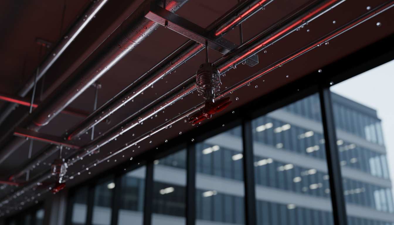Sistema de combate a incêndio com sprinklers industriais