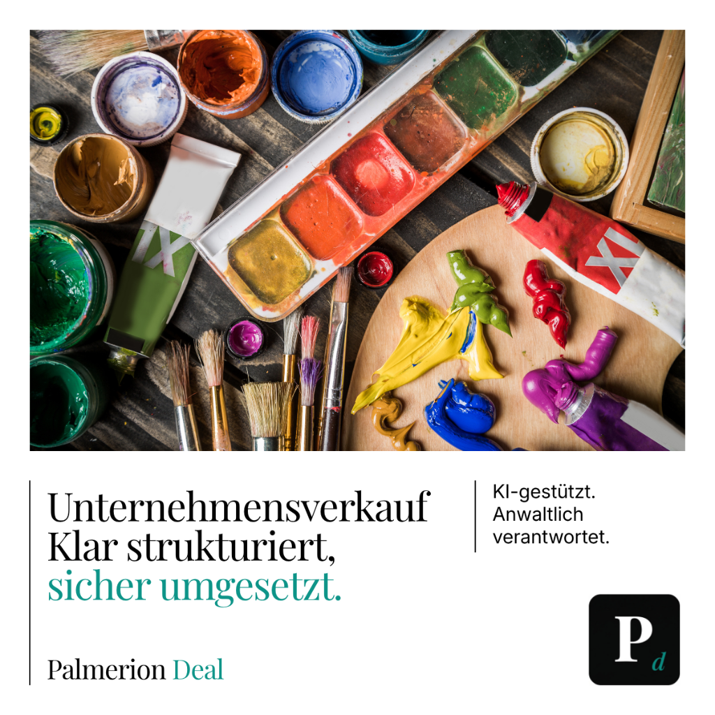 Palmerion Deal - Unternehmensverkauf. Klar strukturiert, sicher umgesetzt. KI-gestützt. Anwaltlich verantwortet.