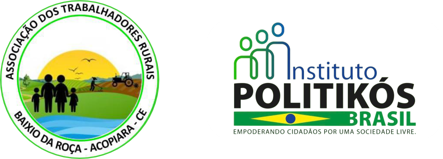 Logos da parceria — Associação dos Trabalhadores Rurais do Baixio da Roça e Instituto Politikós Brasil