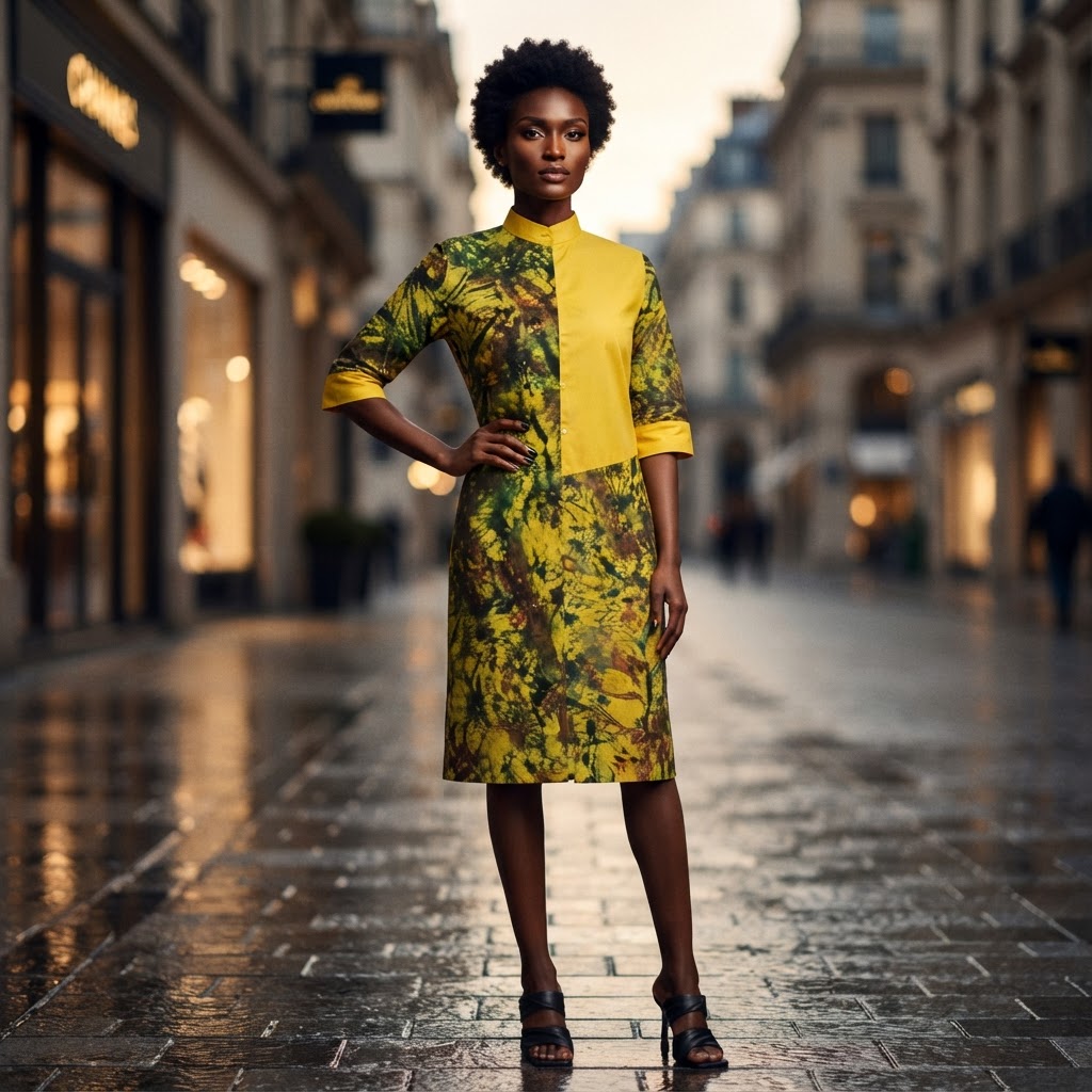 Handmade Adire Short Dress: Tie Dye African Fashion