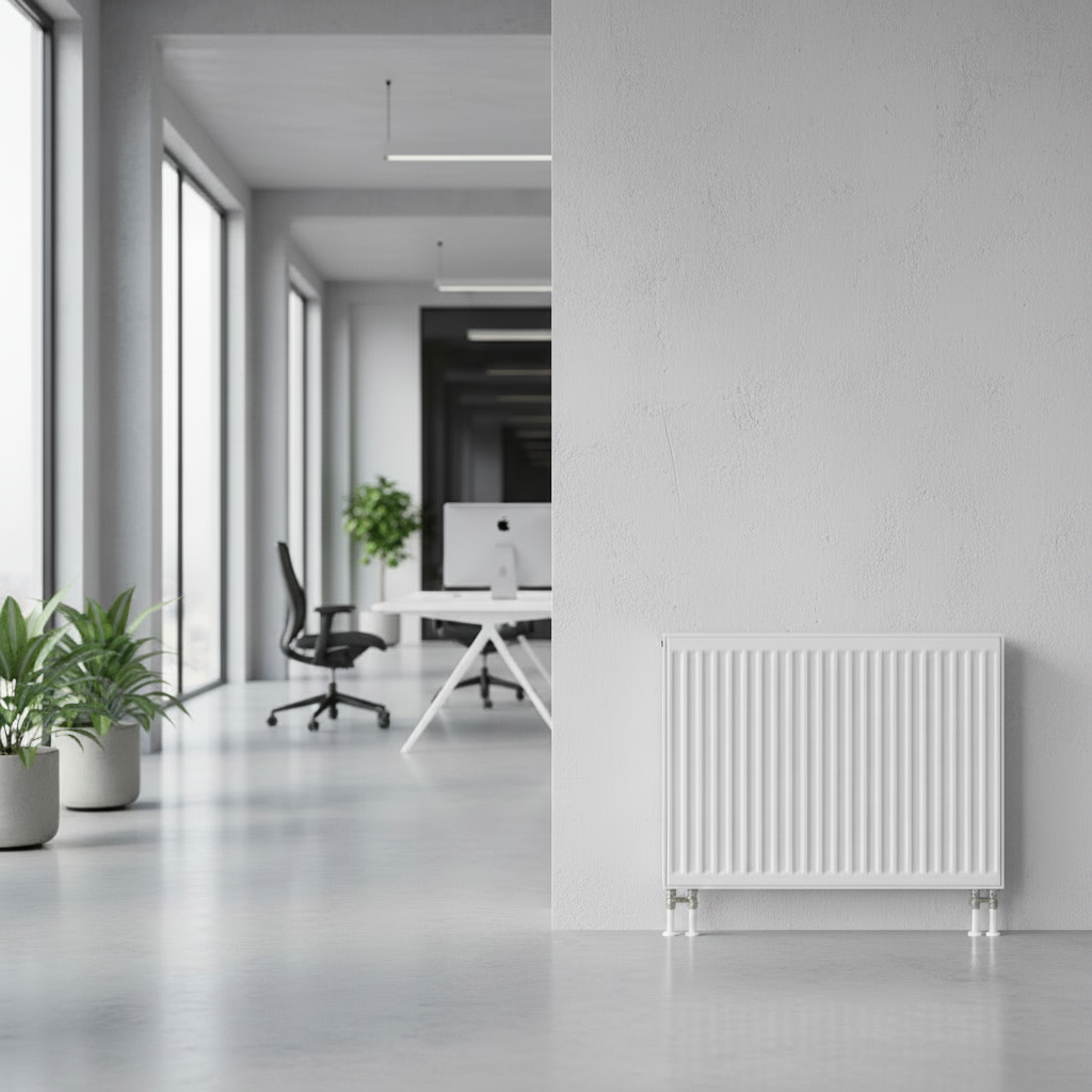 Modern radiator on a wall