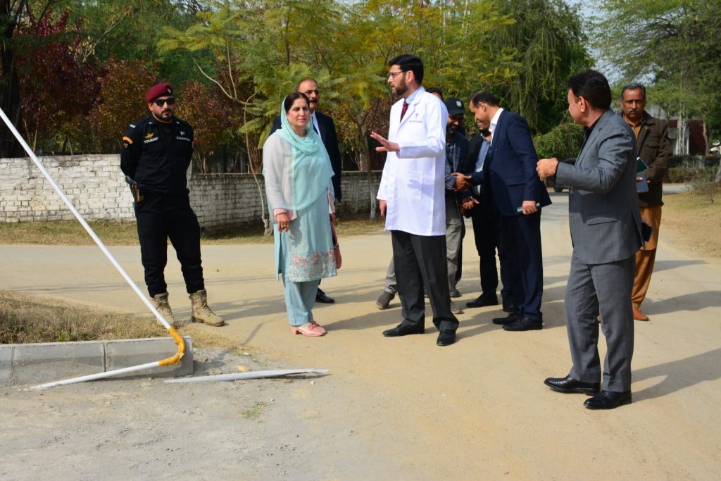 Campus visit and inspection with officials