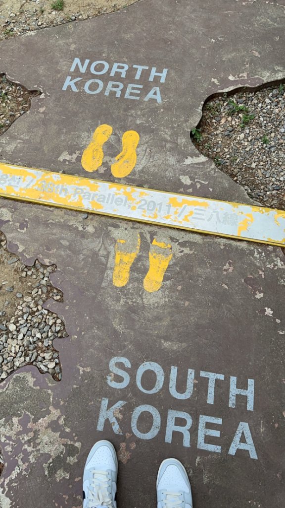 38th Parallel footprints marking the border between North and South Korea