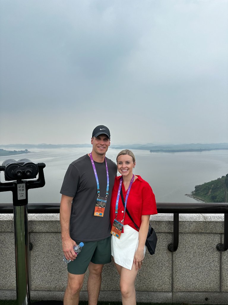 Looking across the river into North Korea from the Odusan Observation Deck