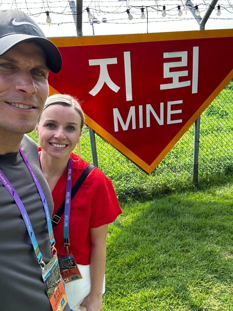 Mine warning sign at the Korean DMZ