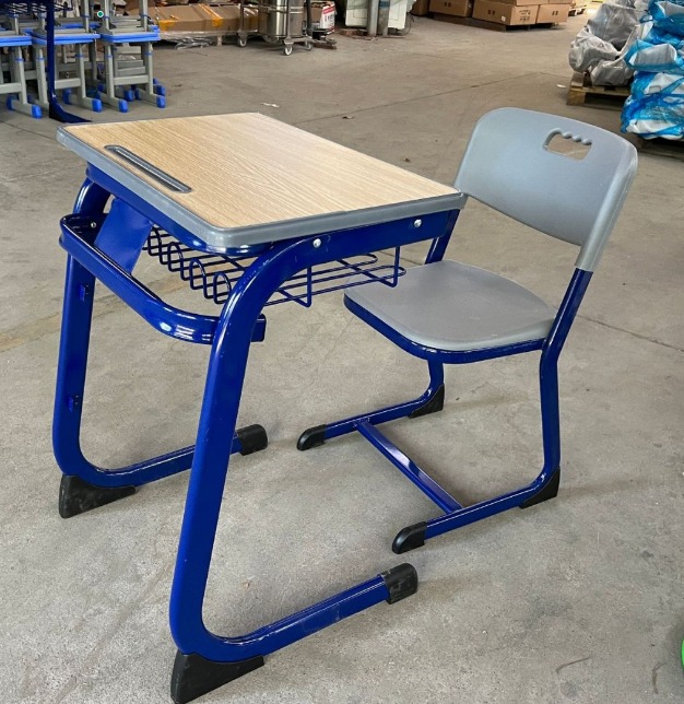 Student Desk & Chair Set (Blue Frame, Bright)
