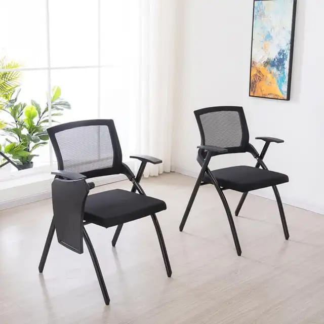 Training Chair with Tablet Arm (Black Mesh)