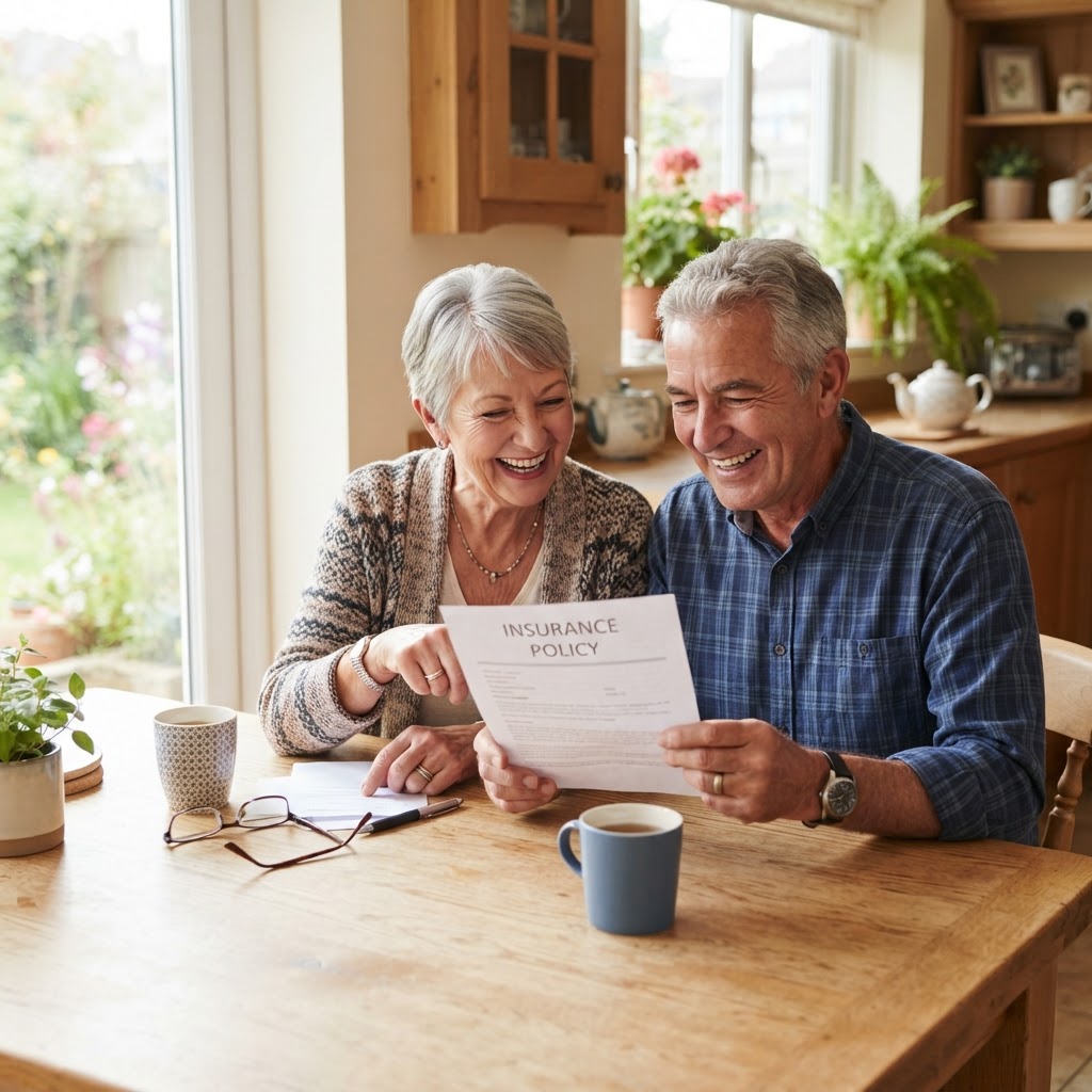 Senior couple reviewing Medicare options