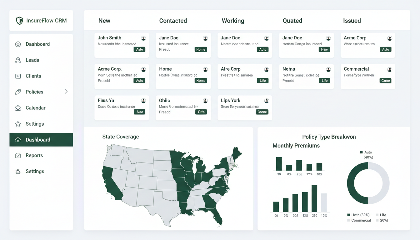 Kaffeine CRM dashboard