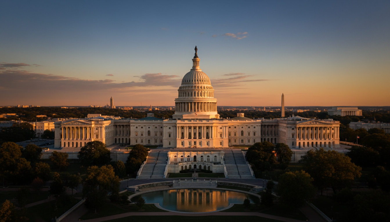 US Capitol at sunset