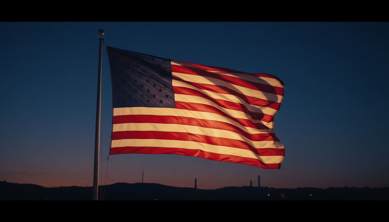 American flag waving