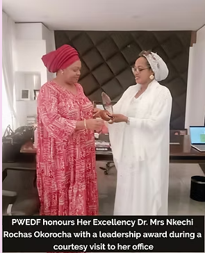 PWEDF honours Her Excellency Dr. Mrs Nkechi Rochas Okorocha