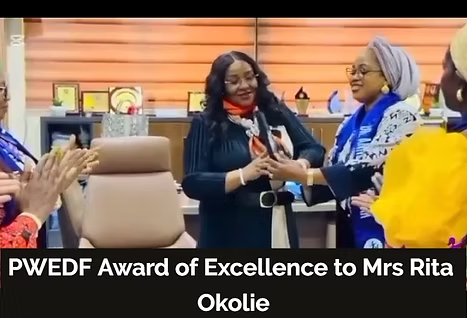 PWEDF Award of Excellence to Mrs Rita Okolie