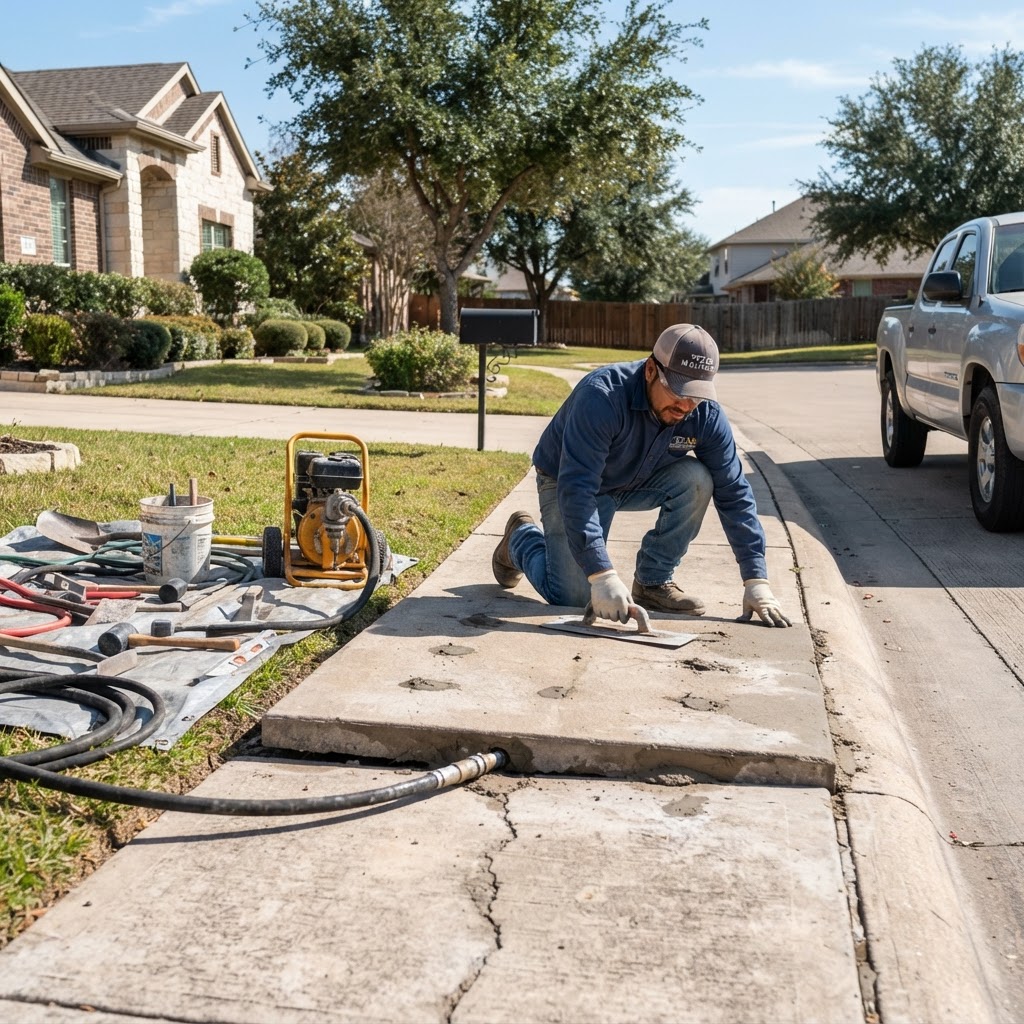 Concrete sidewalk repair and leveling in Seguin, TX