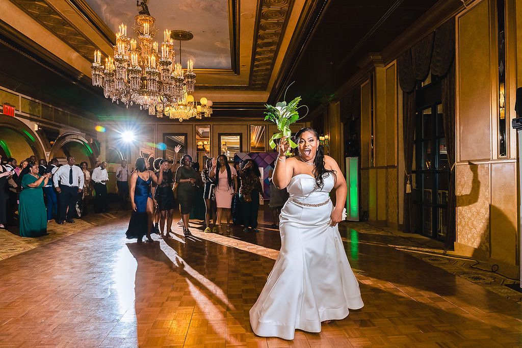 Distillery reception under string lights