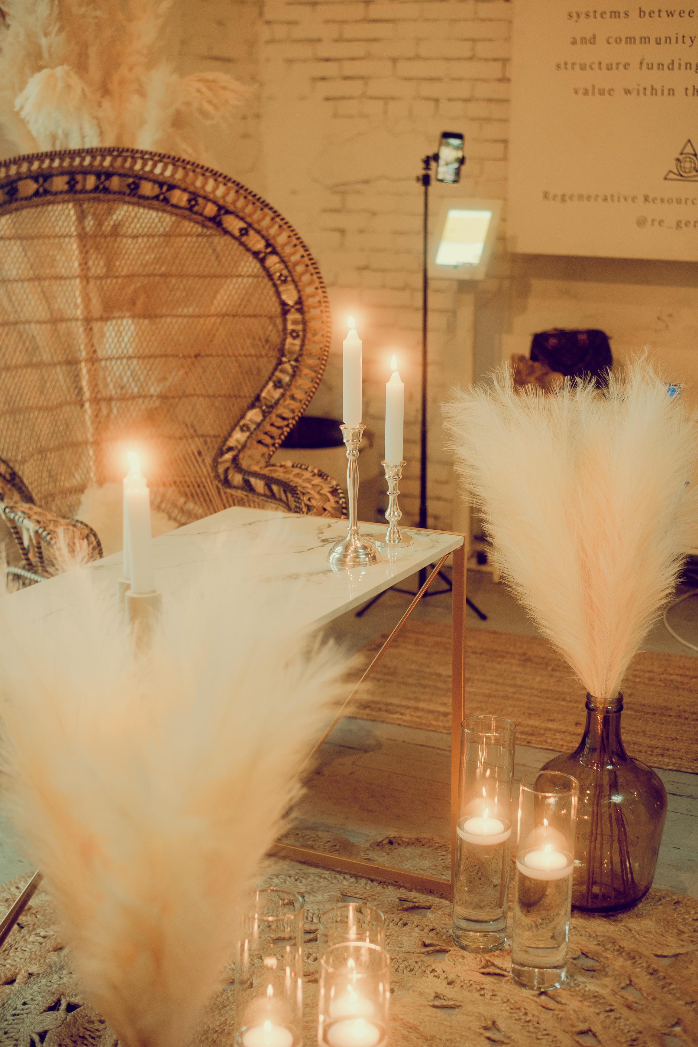 Warm candlelight table setting