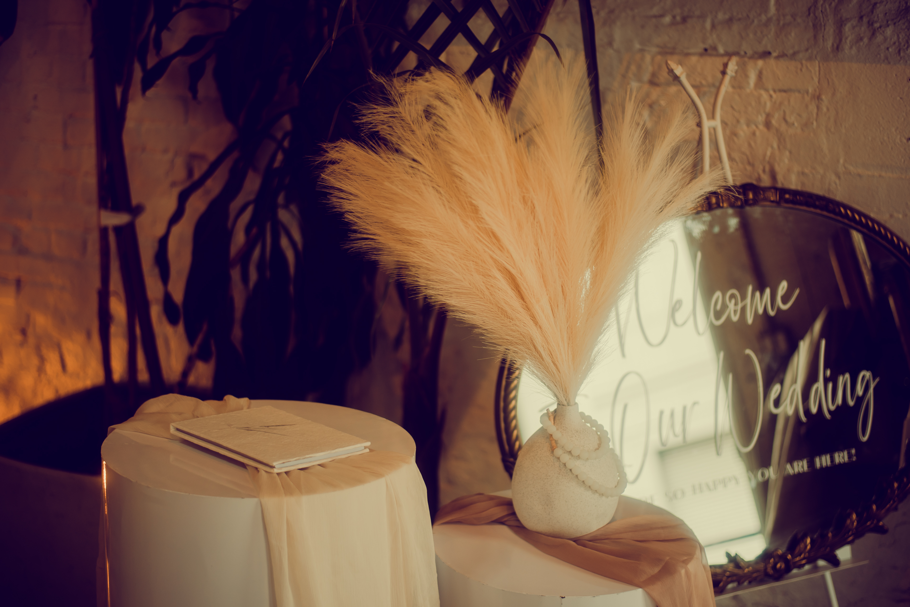 Bride getting ready in rustic setting