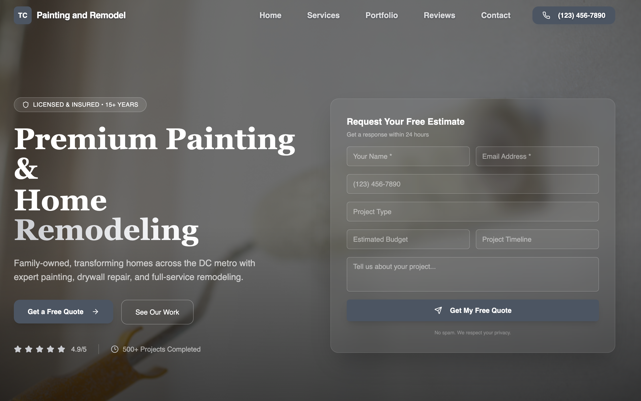 Painting/interior remodeling Template  template preview