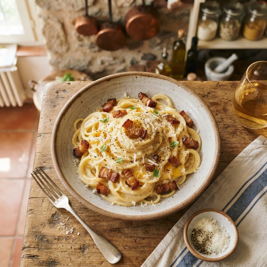 Photo de la recette Pasta carbonara authentique — plat italienne maison