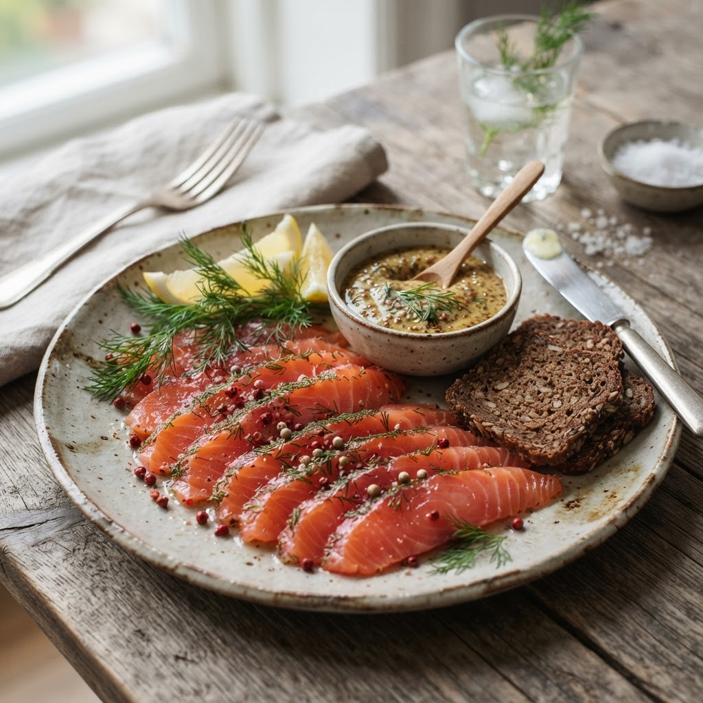 Photo de la recette Saumon gravlax — entrée scandinave maison