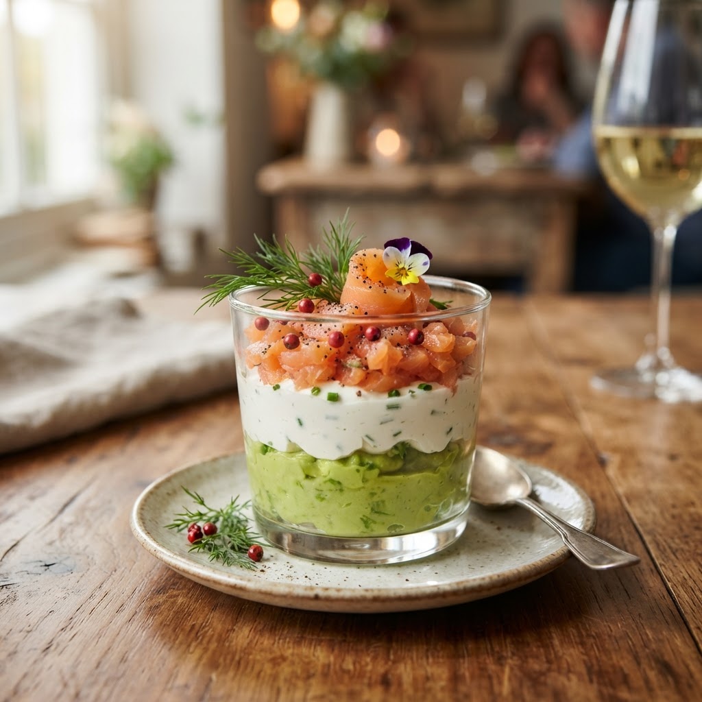Photo de la recette Verrine de saumon fumé — entrée française maison