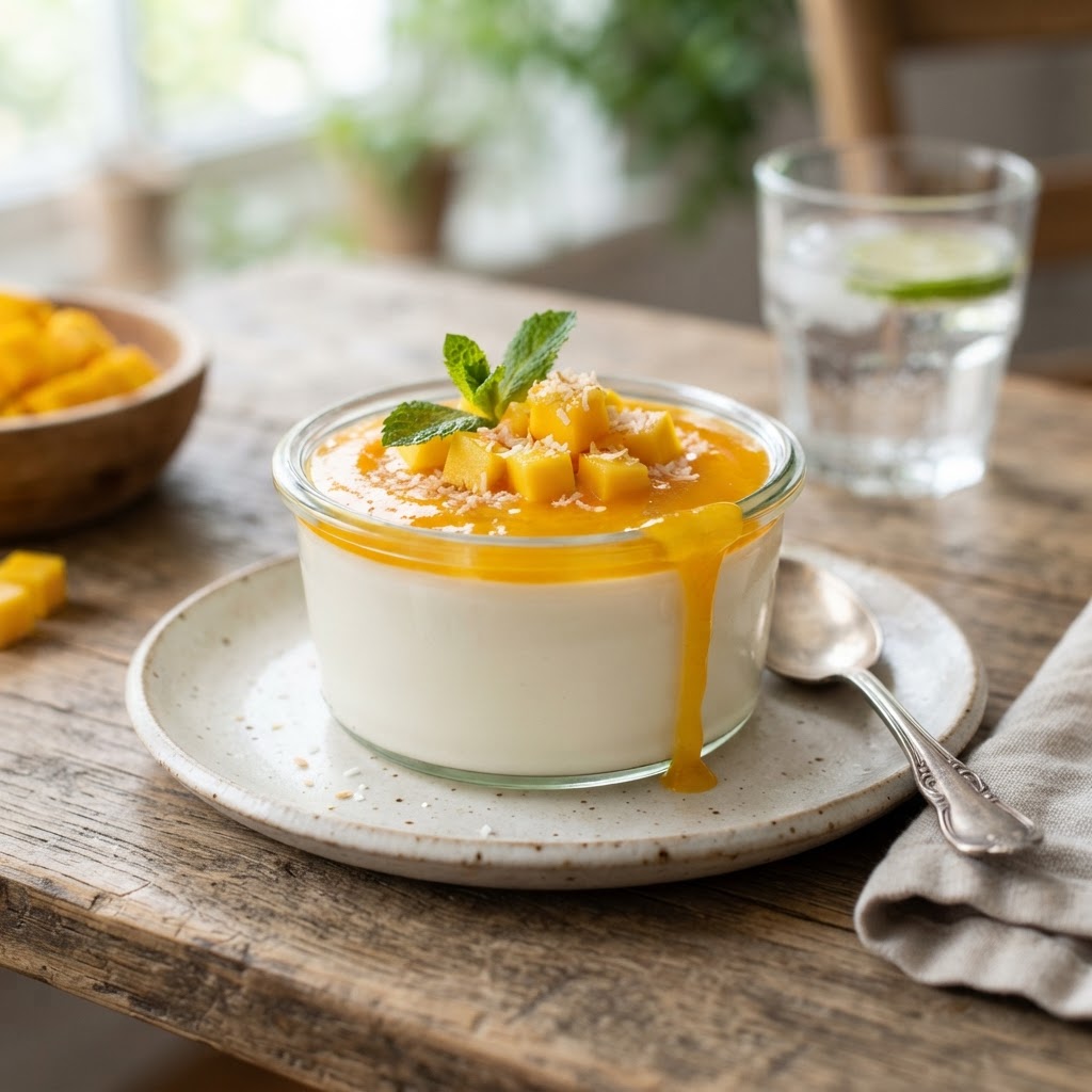 Photo de la recette Panna Cotta Coco Mangue — dessert indonésienne maison