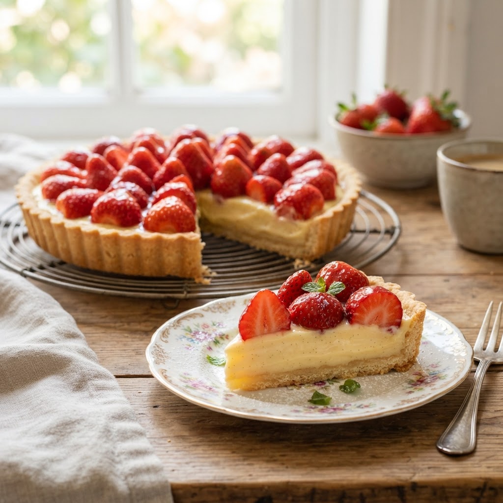 Photo de la recette Tarte aux fraises — dessert française maison