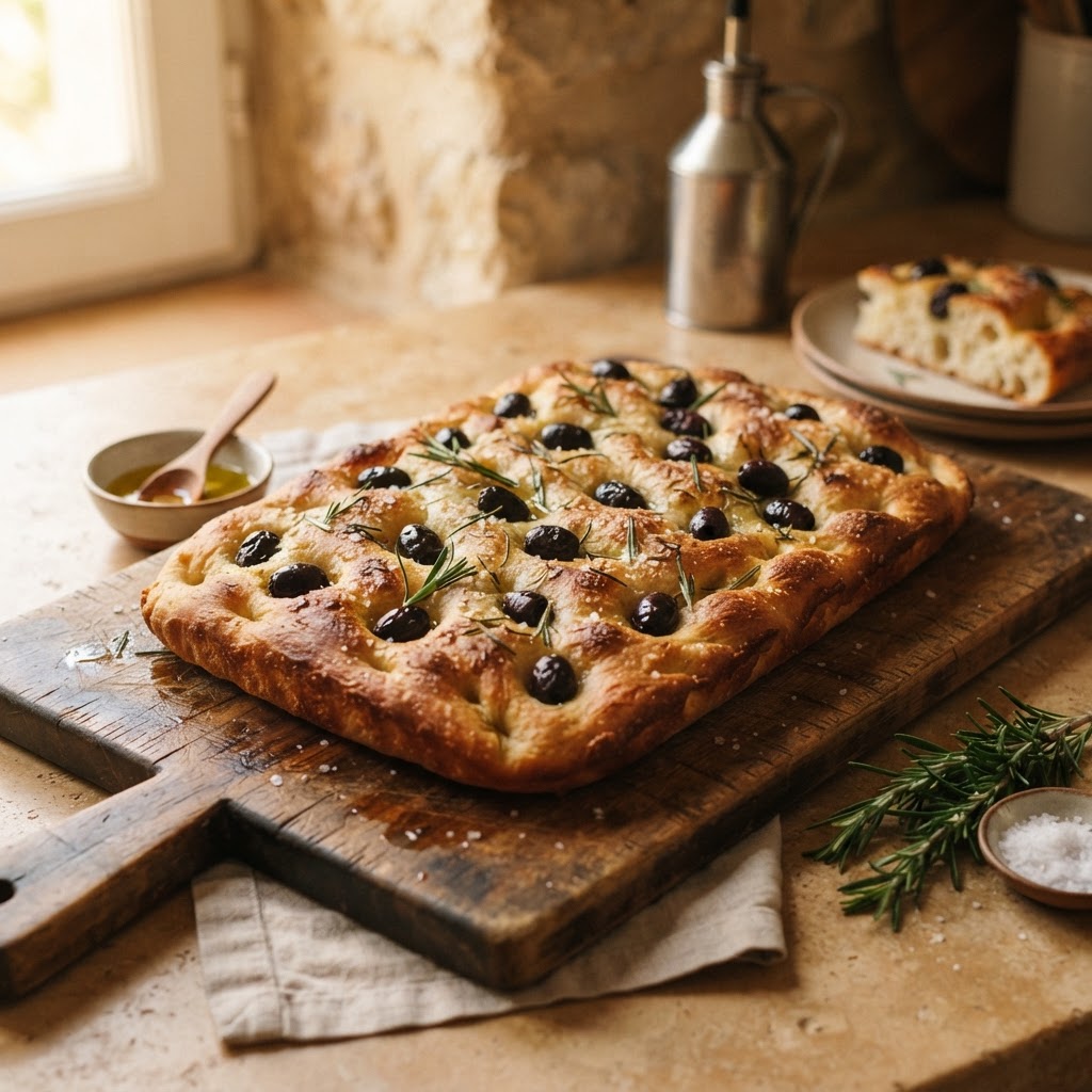 Photo de la recette Focaccia aux olives — snack italienne maison