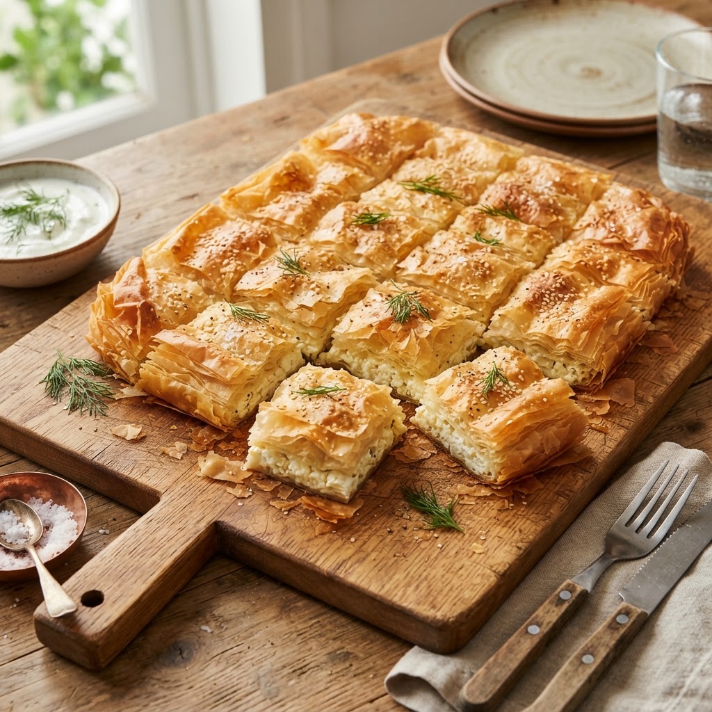 Photo de la recette Pita au fromage — plat balkans maison
